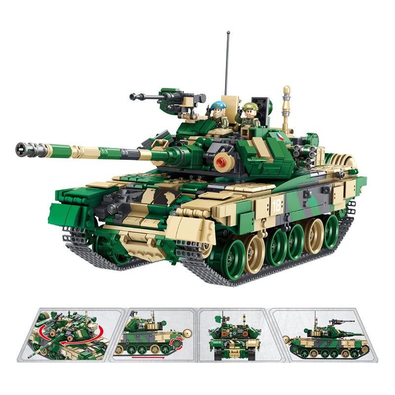 

1773PCS Tank Russia TT90 Building Blocks Legoinglys Technic Military Weapon Soldier Police Bricks Boy Toys for Kids Gift
