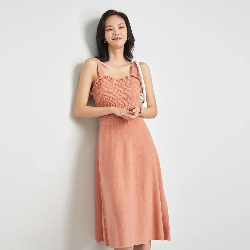 

[New products for autumn and winter] Jinju 2020 autumn and winter new sweater pure color base 100% wool suspender dress