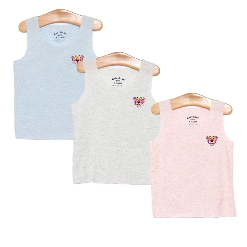 New Style Colored Cotton Men And Women Children Small Camisole Outer Wear Newborn Infant Children Vest Summer Thin Kids Seemless