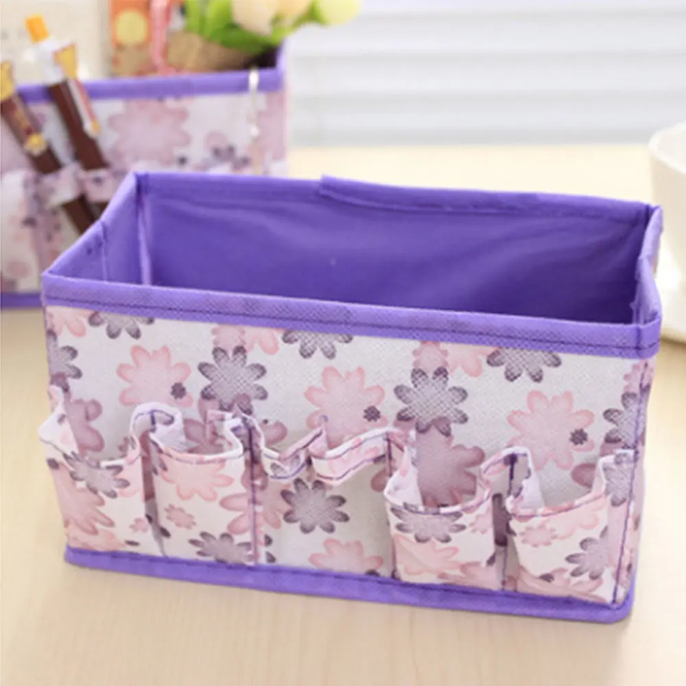 Складная коробка для хранения косметики настольные украшения коробка для хранения маленькая многофункциональная сумка для хранения - Цвет: Фиолетовый