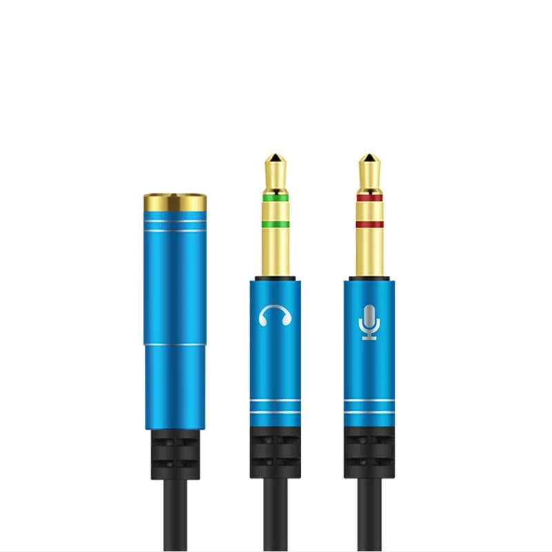 

3.5mm Jack Microphone Headphone Splitter Audio Cable AUX Extension 2 Male To 1 Female Cables For Computer Notebook MP3 1M #1
