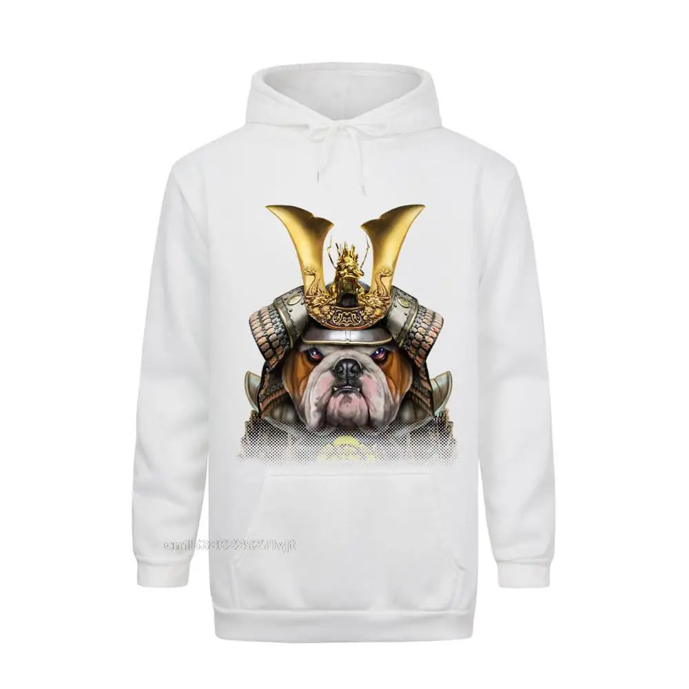 Casual T Shirts Party Short Sleeve Fitted Crewneck 100% Cotton Fabric Tops Tees Classic Top T-shirts for Students NEW YEAR DAY English Bulldog Warrior wearing Japanese Samurai Armor Premium T-Shirt_318 white