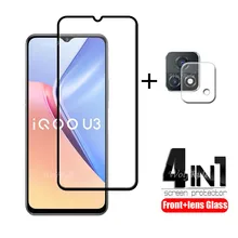 4-In-1 Voor Vivo Iqoo U3 Glas Voor Iqoo U3 Gehard Glas Vol Lijm Beschermende Screen Protector voor Vivo Iqoo U3 Lens Glas 6.58