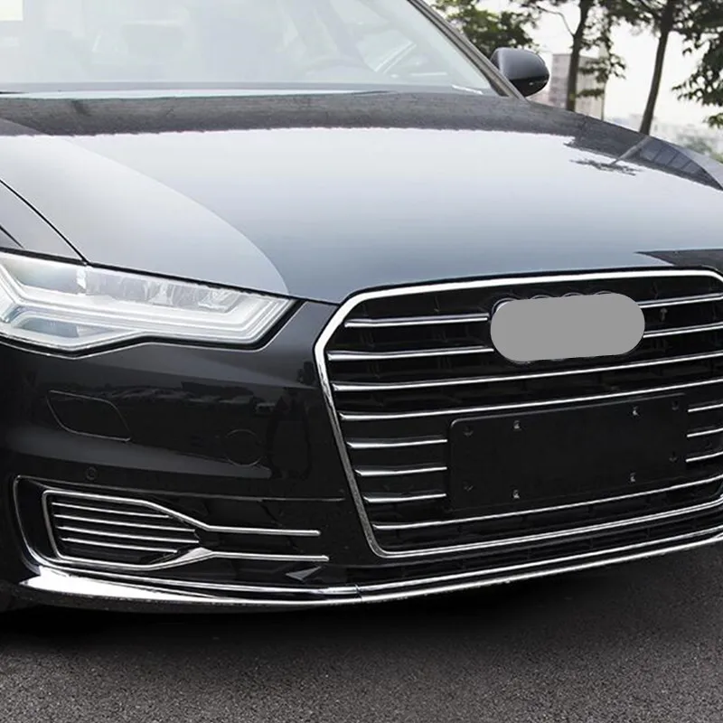 Отделка переднего бампера полосы из нержавеющей стали 3 шт. для Audi A6 C7- автомобиля Стайлинг головы украшения наклейки