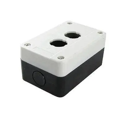 

White Black Plastic 2 Holes Push Button Switch Control Case Box