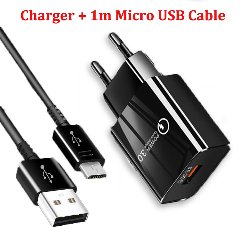 USB-Ladekabel Für Huawei Y7 (2019) – Mit Schnellladung & Datenübertragung, 1m Schwarz