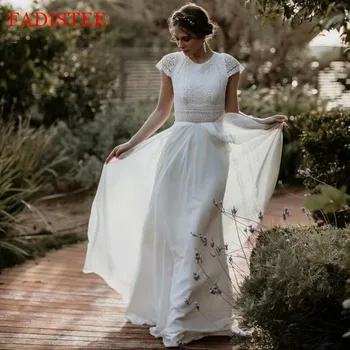 

Wedding Dress Vestidos De La Celebridad свадебное платье Bridal Gowns Lace Jewel Chiffon Floor Length