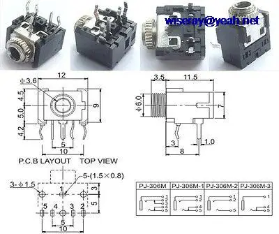 

DHL/EMS 500PCS 3.5mm 1/8" Headphones Player Radio Stereo Jack PCB Panel Mount Chassis-A7