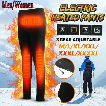 

Women Men Winter Outdoor Hiking Heating Trousers Slim USB Charging Heated Pants Skiing Charging Electric Heated Pants Trousers