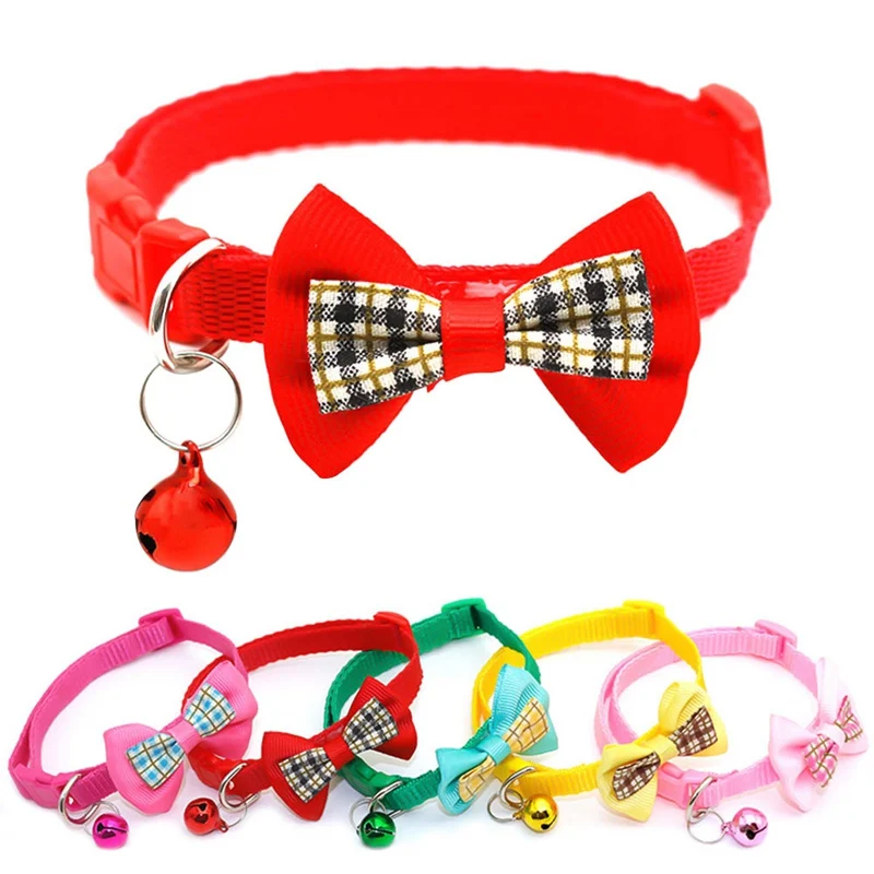 Buena Compra Pajarita para perro y gato, lazo ajustable de Color caramelo con cascabel, cuello de corbata, cachorro, gatito, perro, mascota, suministros para mascotas 2020, 1 ud. bVnoerydg