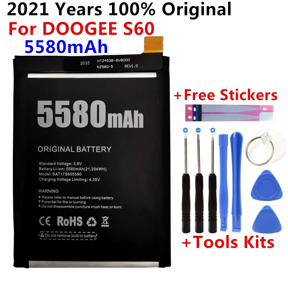 100% Original New For DOOGEE S60 Replacement 5580mAh backup battery for Smart Phone batteries Bateria+Gift Tools | Мобильные
