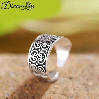 

Personality Exaggerated 925 Sterling Silver Flower Rings For Women Engagement Jewelry Girls Open Finger Rings