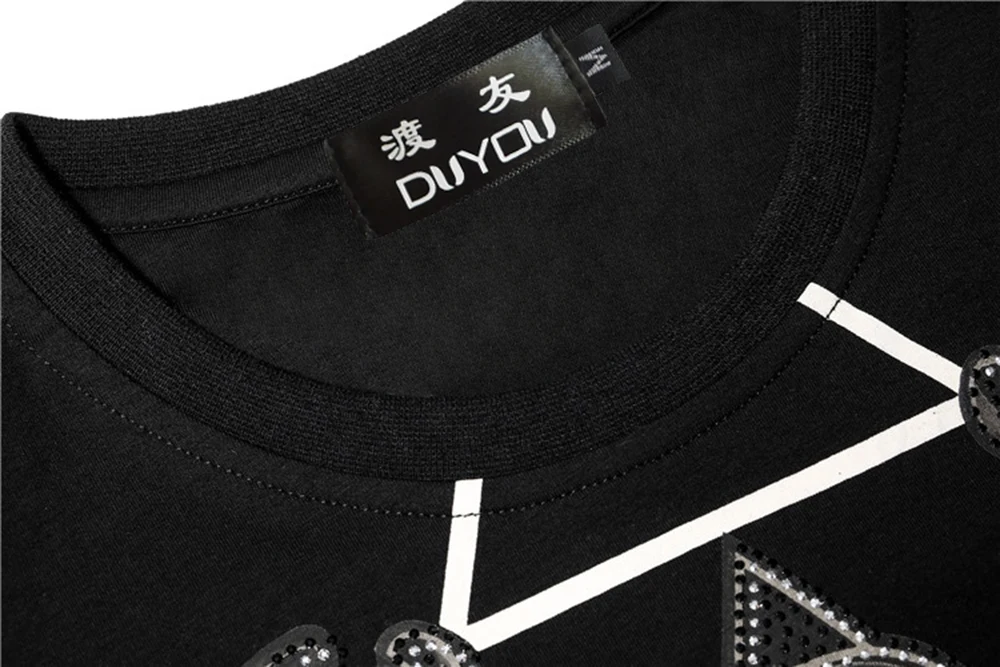 DUYOU, Мужская футболка, удобная, хлопок, ткань, летняя, Мужская одежда, с принтом черепа, круглый вырез, модная, Camiseta fzw8662