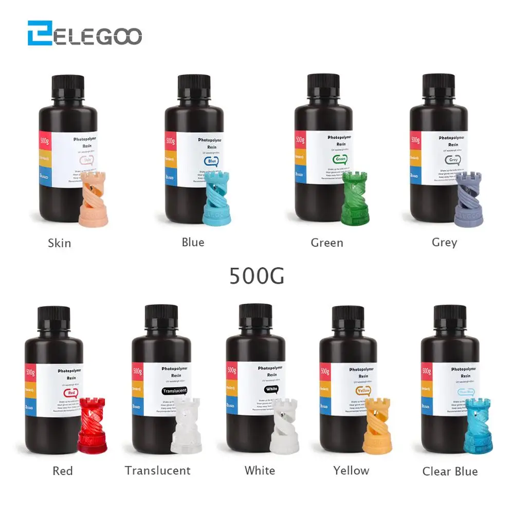 ELEGOO ABS подобная смола для 3D принтера ЖК УФ отверждаемая Смола 500 нм стандартная