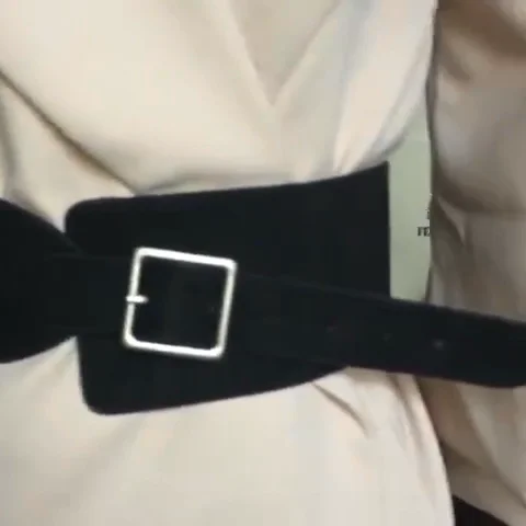 Женское подиумное модное бархатное женское платье из искусственной кожи с поясом Корсеты Пояс Ремни украшения широкий пояс R2199 - Цвет: black