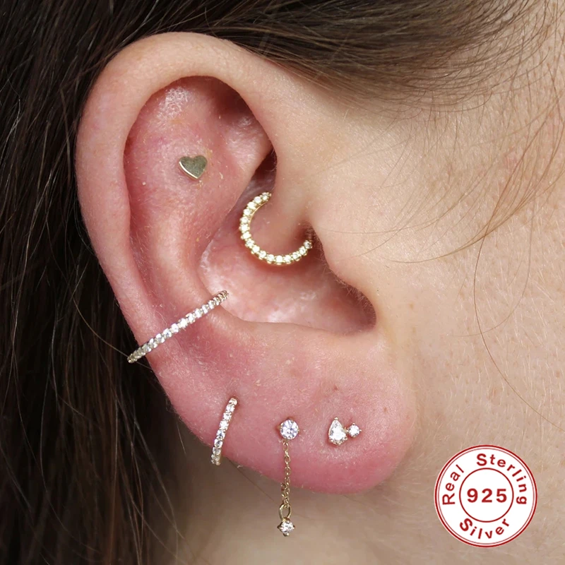 

Aide 925 Sterling Silver Hoop Helix Cartilage Earring Daith Snug Rook Tragus Ring Ear Piercing Jewelry Wedding Party For Women