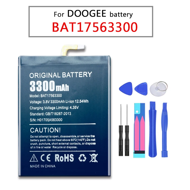 100% Новинка Для DOOGEE BAT17563300 запасная батарея 3 8 в 3300 мАч для смартфона