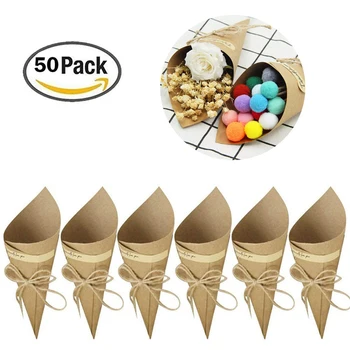 

Wedding Decoration DIY Gifts Packing Box Kraft Paper Retro Folding Confetti With Hemp Ropes Card Stickers Sided Tape Party Decor