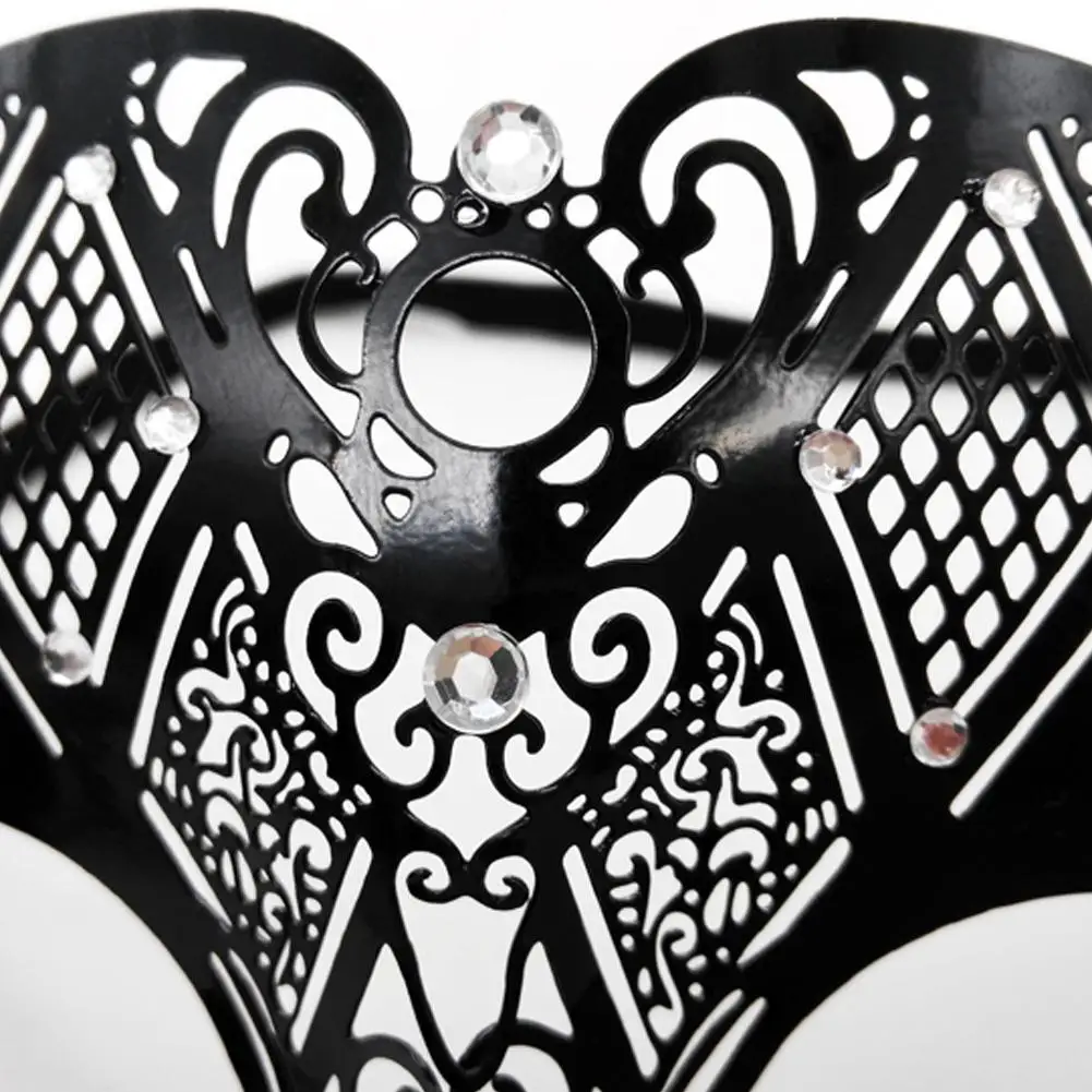 Черные сексуальные кружевные маскарадные металлические маски для Венецианский карнавал маска на пол-лица для Хэллоуина костюмированные маски праздничные вечерние принадлежности