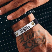 Индивидуальный простой ID тег Имя Монограмма регулируемый кожаный браслет для мужчин нержавеющая сталь мужские ювелирные изделия