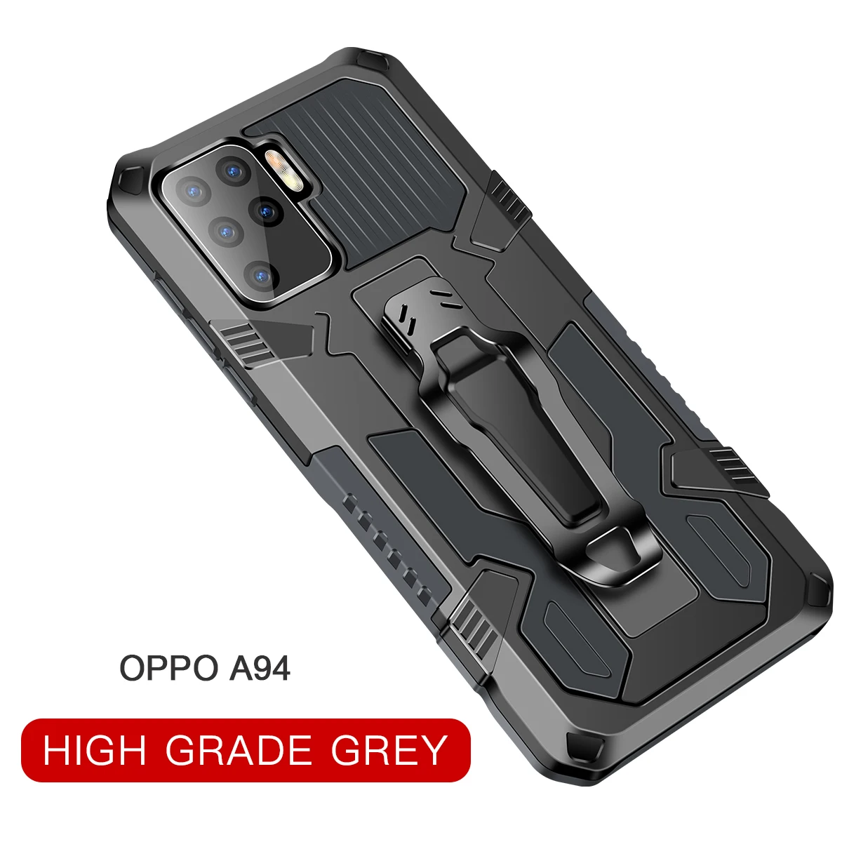 Enhanced Armor Shockproof Case with Metal Belt Clip Stand and Bracket Back Cover