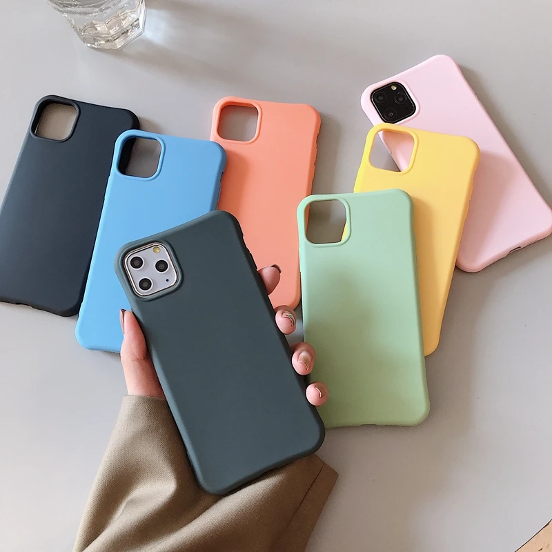

Candy Color TPU Silicone Case For iPhone 6 6s 7 8 Plus Matte Soft Cases For X XR XS MAX For iPhone 11 Pro MaX Cover