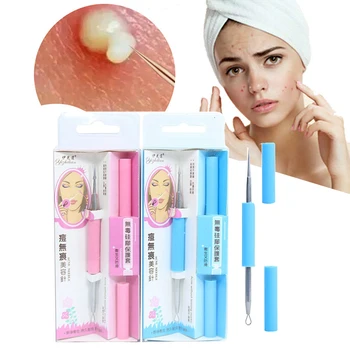 

Stainless steel acne needle acne needle with protective cover to blackhead artifact pick acne acne acne beauty salon dedicated S
