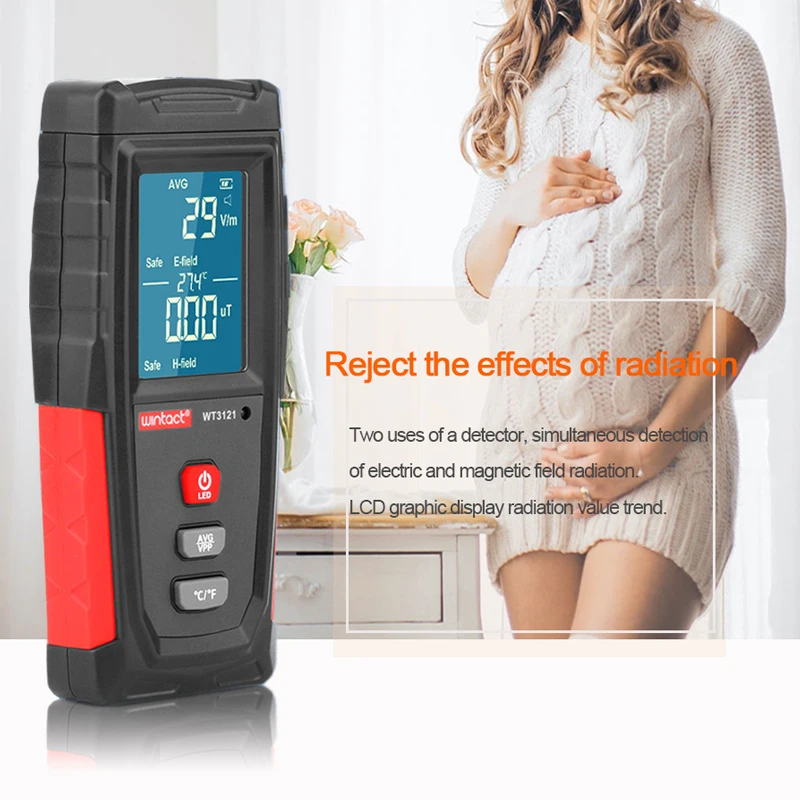 

Professional High Precision Mini Digital LCD Household Electromagnetic Wave Radiation Detector Meter EMF Tester Dosimeter Tester