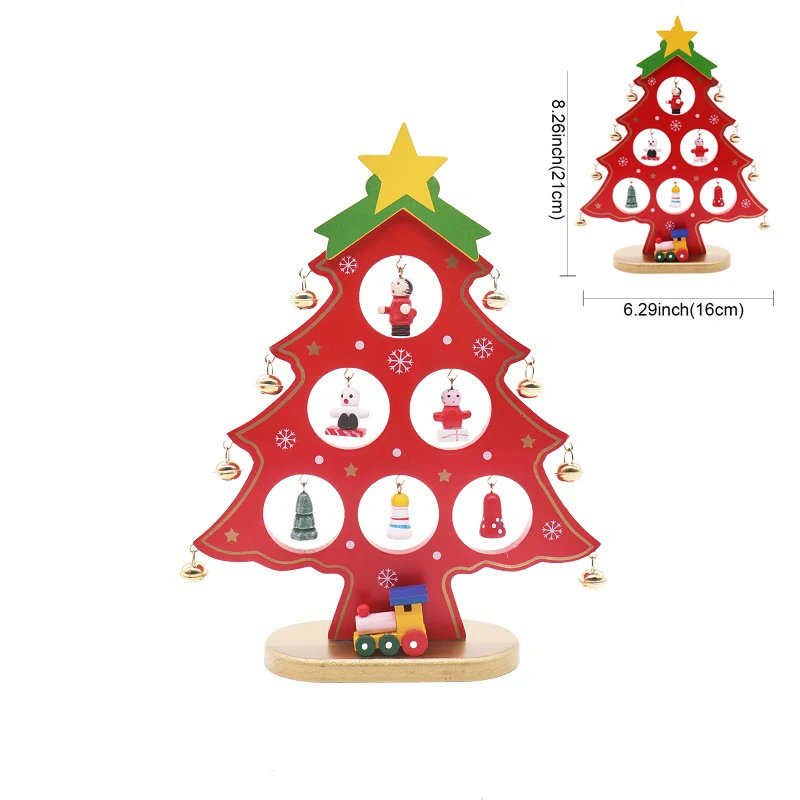 Wooden Artificial Desk Christmas Tree For Home Xmas Decorations Ornaments Kids Mini Wood tree Gift Cristmas Party Decoration