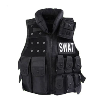 

Children Outdoor Tactical Nylon Vest Security Waistcoat Training Protective Vest Black