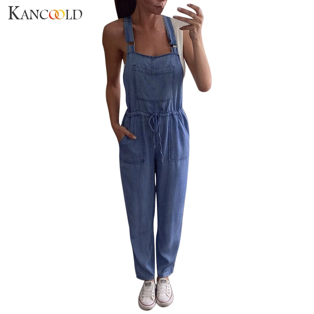Новинка 2019 весенние женские комбинезоны KANCOOLD крутой джинсовый комбинезон без