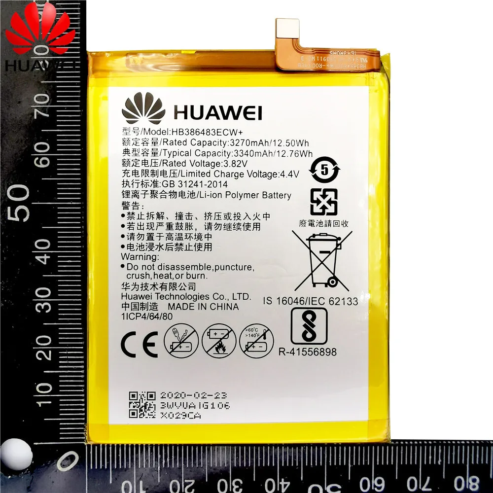 HuaWei 100% Оригинальная батарея HB386483ECW для Huawei Honor 6X G9 plus Maimang 5 3340 мАч сменная телефона