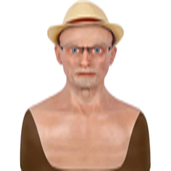 

Silicone Old Man Mask Realistic Headgear Breathable Mask Ajusen for Halloween Party Crossdresser Cosplay