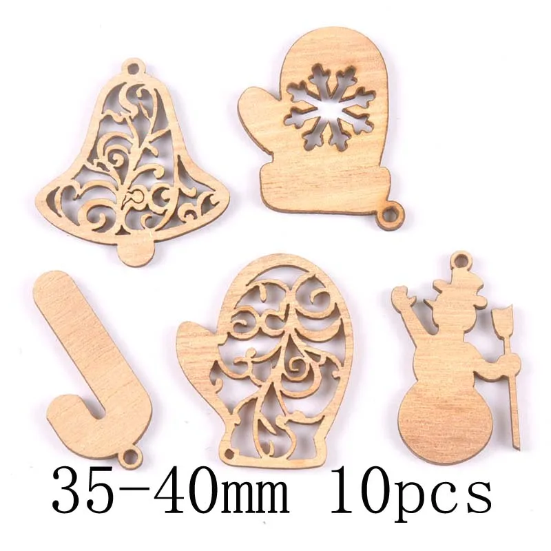 mt1857-10pcs DIY натуральный деревянный чипборд Рождественская елка подвесная подвеска с героем аниме детские подарки снеговик рождественские украшения mt2521 - Цвет: mt1857-10pcs