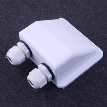 

beler 1 PCS ABS White Roof Solar Panel Cable Entry Gland Double Gland Box Fit For Caravan Boat