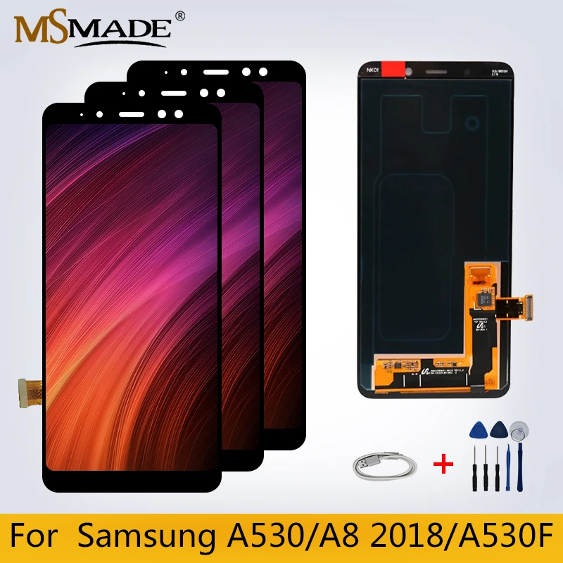 

Original LCD For Samsung Galaxy A8 2018 LCD Display A530 A530F LCD Display Touch Screen Digitizer Replacement Part For A530 LCD