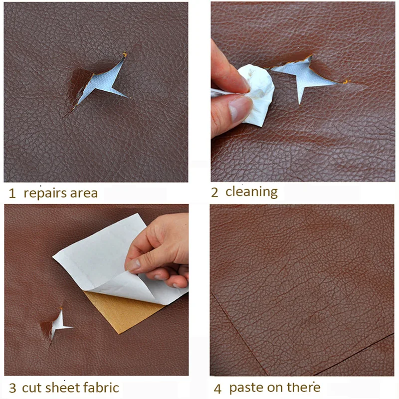 100X138cm large size artificial leather repair self-adhesive sofa  renovation hole repair material lychee grain leather - AliExpress