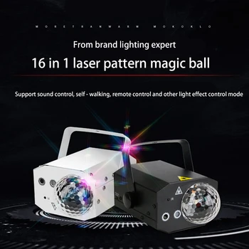 

3Modes Disco Ball Remote Control Laser Projector Led Magic Ball Laser Party Lights RGB Sound Party Disco Lights For Christmas