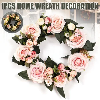 

Floral Wreath Classic Flowers Rose Wreath for Home Room Garden Lintel Decoration JS23