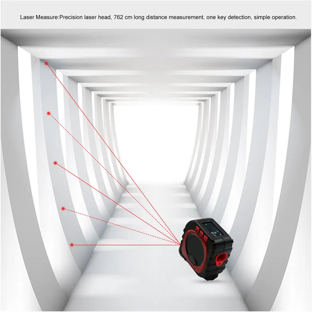 3-в-1 Цифровые многофункциональные рулетка инфракрасный лазерный дальномер измерительный инструмент лазерный дальномер рулон гибкий провод калибровочного инструмента