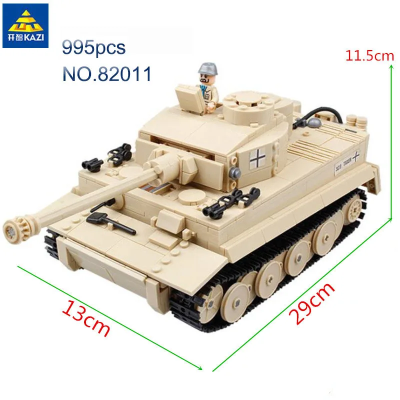 Военные танки, строительные блоки, наборы, оружие, T-62, модель, кирпичи, солдат, фигурки, игрушки для детей, подарки - Цвет: KAZI 82011