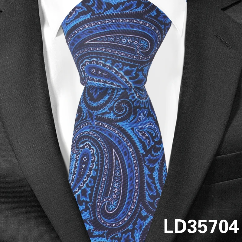 Галстук с цветочным принтом для мужчин и женщин, классический модный галстук на шею для свадьбы, повседневные мужские галстуки, костюмы, 7 см Ширина галстука - Цвет: LD35704