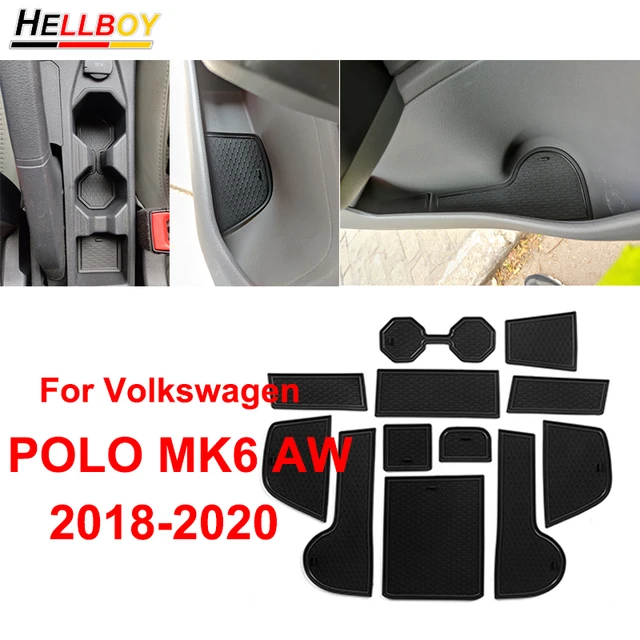 Für VW Volkswagen POLO MK6 AW 2018 2019 2020 Gummi Anti-rutsch-matte Tür  Nut Tasse