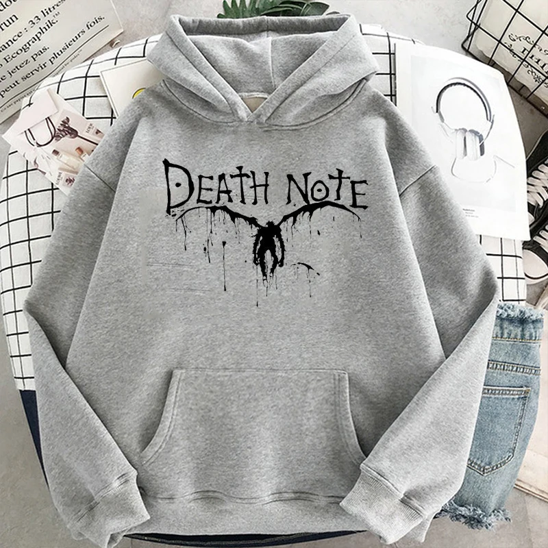Harajuku Death Note Hoodies Unisex Horror Hoodie Pullovers Spring Autumn Casual Graphic Hooded Streetwears  Hoody Sweatshirts 4