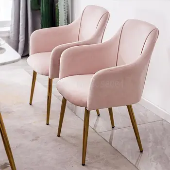 

Nordic dining chair modern minimalist mesh red chair makeup chair coffee chair wrought iron home backrest