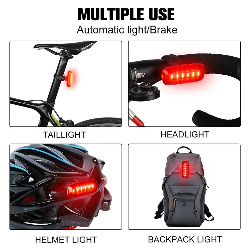 WEST BIKING интеллигентая(ый) индукции светильник Водонепроницаемый USB Перезаряжаемые тормозной сенсор хвост светильник светодиодный вспышка светильник задний фонарь