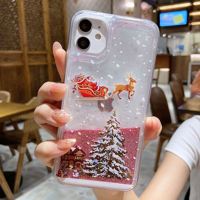Liquid Sand Quicksand Case For iPhone 13 Pro Max 12 11 Pro Max 13 12 mini 6 6s 7 8 Plus X XS Max XR Christmas Gift Shell