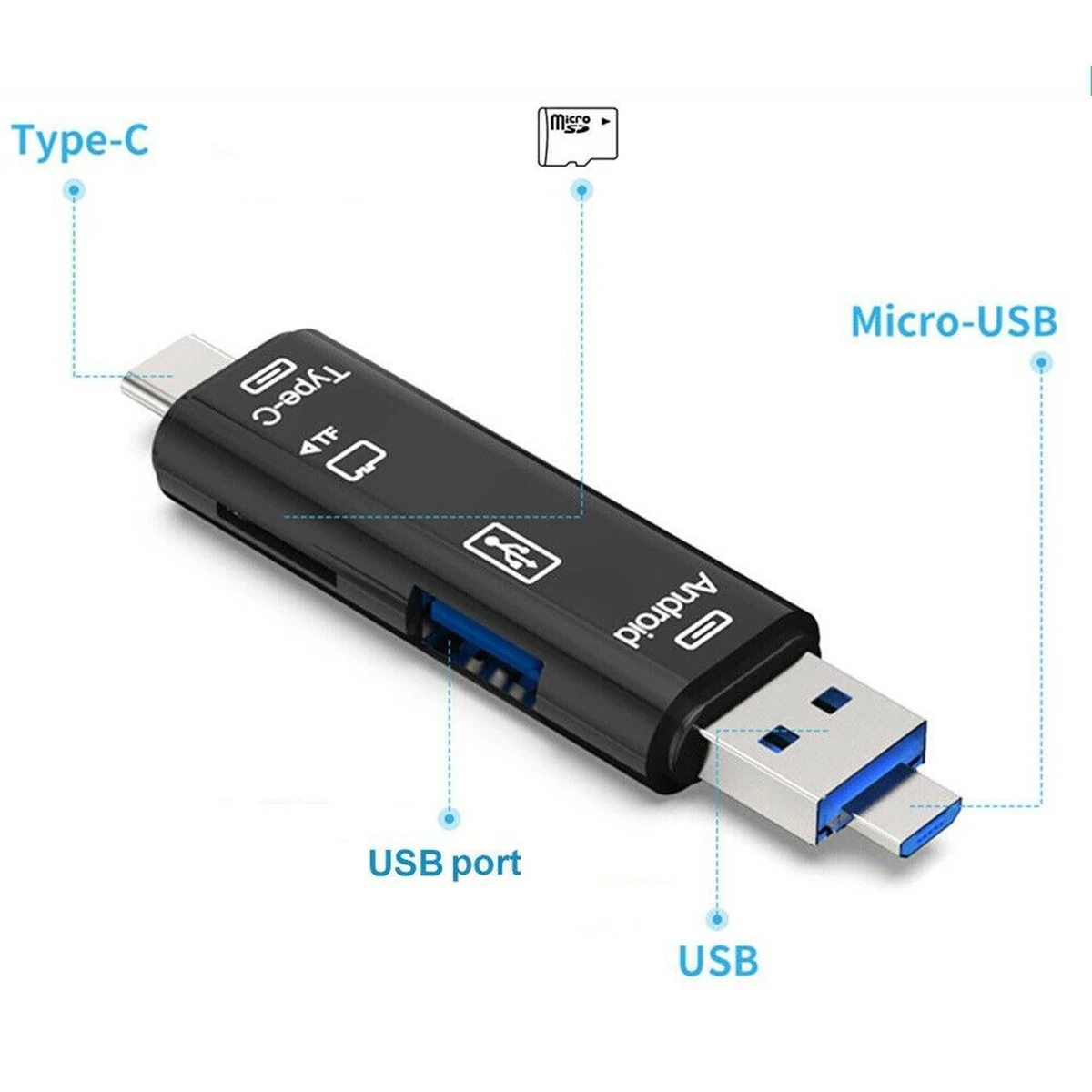 Тип-c USB OTG адаптер TF кард-ридер 5в1 кард-ридеры для мобильных телефонов планшеты карта для ноутбука ридер