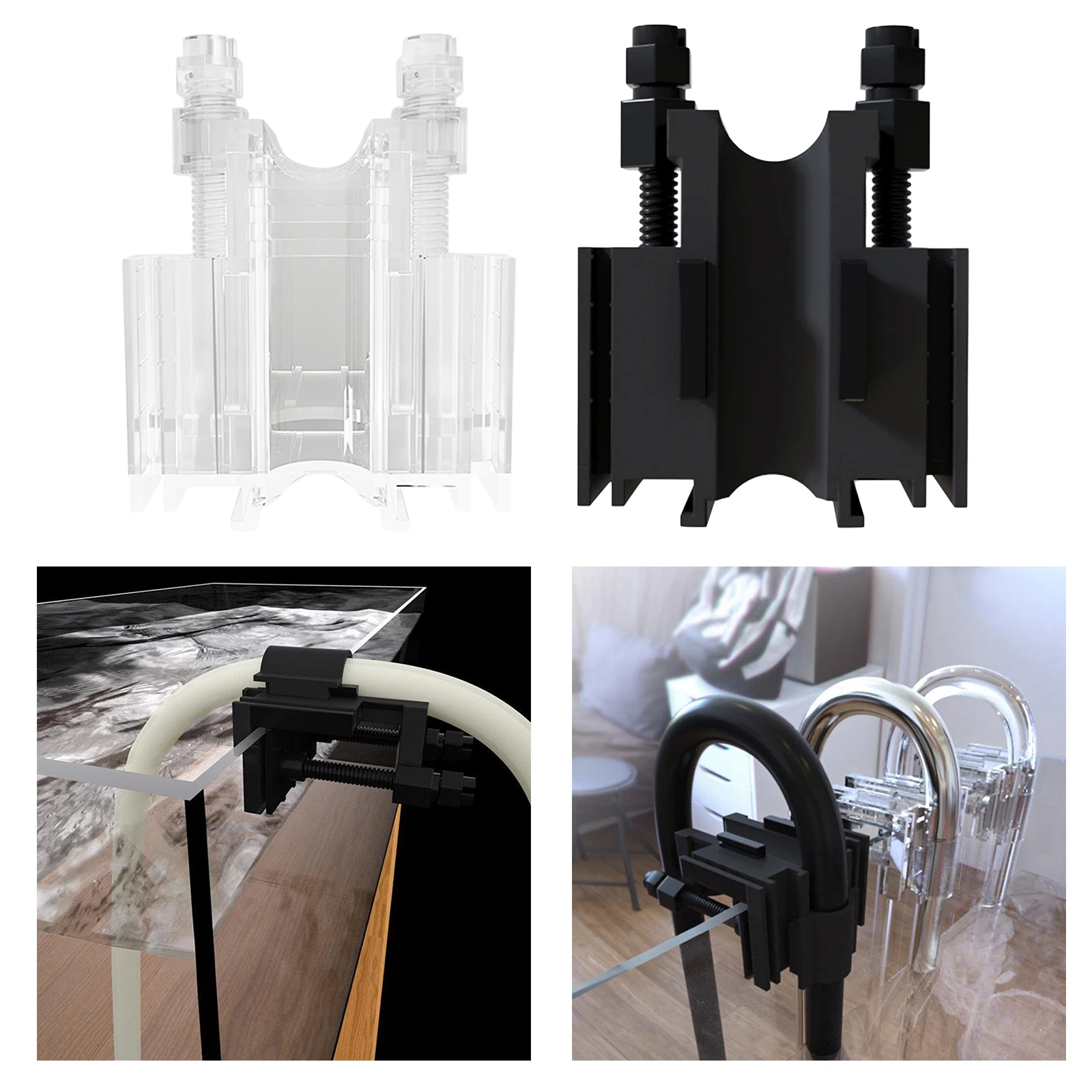 Practical Aquarium Water Tubes Clamp Plastic Fishing Tank Pipe Holder Fixed Clips Organizer, 57x32x67mm