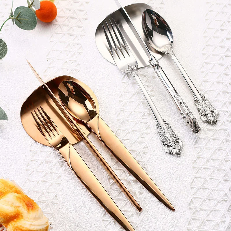 Cutlery Stand Holder Stainless Steel Dinner Knife Fork Spoon Tray Home Table Decoration Art Craft Kitchen Rest Rack 1Piece